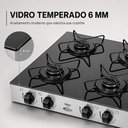 Ver imagem 6 de Fogão 4 Bocas Junior Glass Mesa Vidro 6mm Compacto e Trempes Esmaltadas Clarice