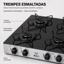 Ver imagem 4 de Fogão 4 Bocas Junior Glass Mesa Vidro 6mm Compacto e Trempes Esmaltadas Clarice