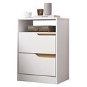 Ver imagem 4 de Mesa de Cabeceira com Gavetas Kit 2 Sole Flex Branco/freijó - Albatroz