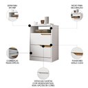 Ver imagem 7 de Mesa de Cabeceira com Gavetas Kit 2 Sole Flex Branco/freijó - Albatroz