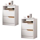Ver imagem 1 de Mesa de Cabeceira com Gavetas Kit 2 Sole Flex Branco/freijó - Albatroz