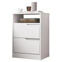 Ver imagem 3 de Mesa de Cabeceira com Gavetas Kit 2 Sole Flex Branco/freijó - Albatroz