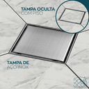 Ver imagem 6 de Ralo Oculto Inox Tampa Invisível Quadrado 12x12 Não É Pvc