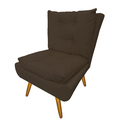 Ver imagem 1 de Poltrona Decorativa Estofada Pés Palito Sala de Espera Karen Suede Marrom - LM DECOR