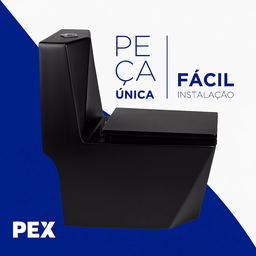 Vaso Sanitário Monobloco Preto Pex Maximus Produzido em Cerâmica - 10