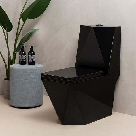 Vaso Sanitário Monobloco Preto Pex Maximus Produzido em Cerâmica