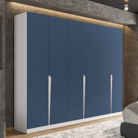 Guarda Roupa Casal com 6 Portas e 4 Gavetas 240825 Linha Porto Politorno Móveis