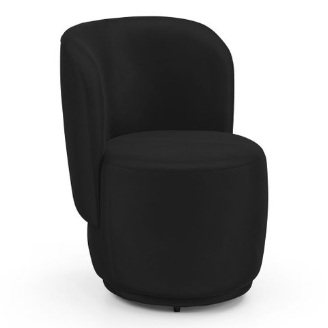 Poltrona Orgânica Decorativa Living Molly Veludo Preto - Abmaza