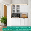 Ver imagem 6 de Paneleiro 4 Portas Vidro Nicho Microondas 213x70 Cm Unna Branco Poliman