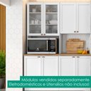 Ver imagem 2 de Paneleiro 4 Portas Vidro Nicho Microondas 213x70 Cm Unna Branco Poliman