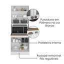 Ver imagem 4 de Paneleiro 4 Portas Vidro Nicho Microondas 213x70 Cm Unna Branco Poliman