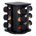 Ver imagem 4 de Porta Condimento Tempero Inox Preto 12 Potes Vidro Giratório