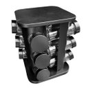 Ver imagem 5 de Porta Condimento Tempero Inox Preto 12 Potes Vidro Giratório