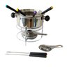 Conjunto Fondue Inox 10 Peças Doce Salgado Fruta Chocolate Queijo Carne Torrada Molho Outono Inverno - 3