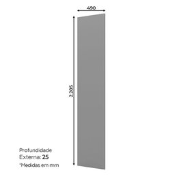 Lateral 49 cm Nova York Cinza – Henn - 2