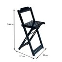 Ver imagem 2 de Kit 2 Jogos De Mesa Bistrô Dobrável Em Madeira Maciça Com 2 Banquetas Altas - Preto - Preto