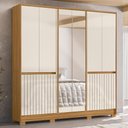 Ver imagem 2 de Guarda Roupa Casal Alasca 10 Portas Freijó/off White com Espelho - Moval