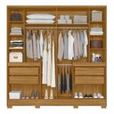 Ver imagem 3 de Guarda Roupa Casal Alasca 10 Portas Freijó/off White com Espelho - Moval