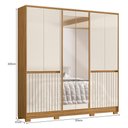 Ver imagem 4 de Guarda Roupa Casal Alasca 10 Portas Freijó/off White com Espelho - Moval