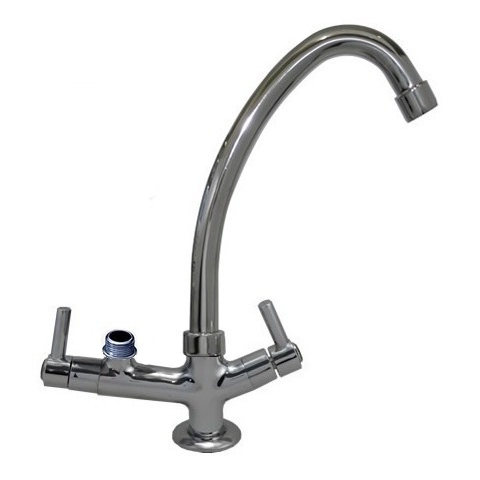 2142 C80 Torneira Bica Móvel Tradicional Metal Bancada Pia Cozinha P/ Filtro 1/4" ou Purificador 1/2