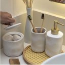 Ver imagem 3 de Porta Objetos para Banheiro de Cerâmica com Tampa Oikos