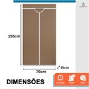 Ver imagem 3 de Armário Guarda Roupa Dobrável Portátil Multiuso Organizador de Roupas Bege - StaremCasa