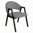 Ver imagem 1 de Cadeira de Jantar Antonella Veludo Estilo Poltrona com Pés Preto - 7 Decor Cinza Escuro