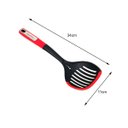 Ver imagem 4 de Colher Espátula Escumadeira Vazada Curvada Silicone Utensilio Cozinha Pegador Colheres Fritura 34cm