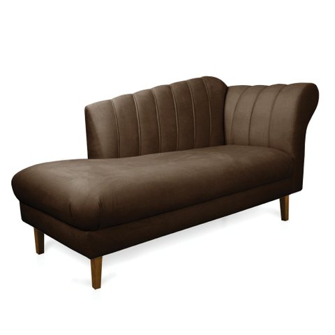 Divã Recife Suede Marrom 165 cm Pés Chanfrado Castanho - D’Rossi