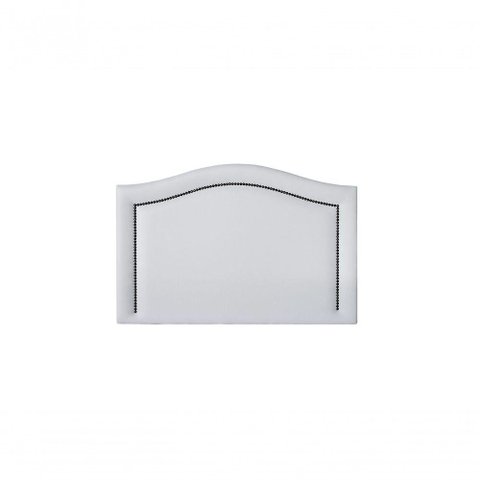 Cabeceira Solteiro 90x60 Courino Branco Tacha Fumê