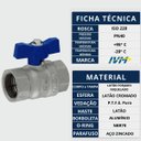 Ver imagem 3 de Válvula Esfera 3/4 Passagem Plena Fêmea X Fêmea Latão Forjado Borboleta Industrial Pn40 Ivm Italy