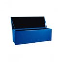 Ver imagem 3 de Recamier Baú 1,40m Madrid Suede Azul Marinho