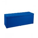 Ver imagem 1 de Recamier Baú 1,40m Madrid Suede Azul Marinho