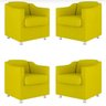 Kit 4 Poltronas Decorativa Bia Suede Amarelo - Twdecora - 1