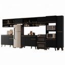 Ver imagem 2 de Armário de Cozinha Completa Atlanta Zone com Vidro Carraro Preto Touch