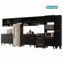 Ver imagem 3 de Armário de Cozinha Completa Atlanta Zone com Vidro Carraro Preto Touch