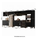 Ver imagem 5 de Armário de Cozinha Completa Atlanta Zone com Vidro Carraro Preto Touch