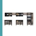 Ver imagem 6 de Armário de Cozinha Completa Atlanta Zone com Vidro Carraro Preto Touch