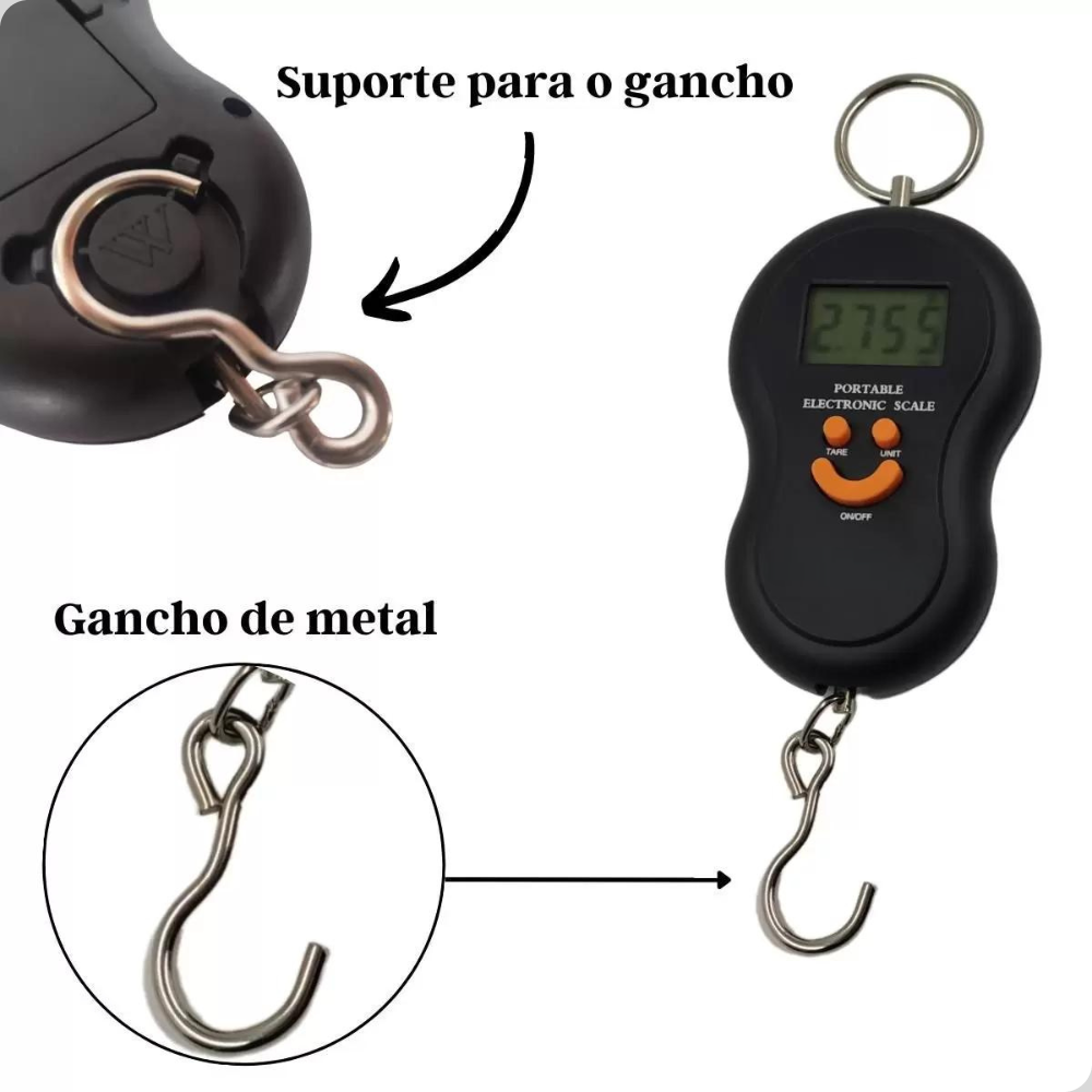 Balança Eletronica Digital Bagagem Mão Com Gancho Mala 50kg ...