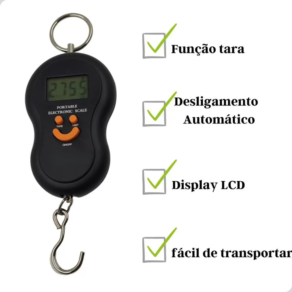 Balança Eletronica Digital Bagagem Mão Com Gancho Mala 50kg ...