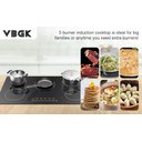 Ver imagem 2 de Vbgk Cooktop de Indução 36" 7400w com 5 Queimadores e Controle Touch (preto)