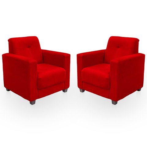 Kit Poltrona Cadeira para Sala Confortável Reforçada Veneza Suede