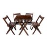 Kit 2 Conjuntos de Mesa Dobrável 60x60cm com 4 Cadeiras em Madeira Maciça - Imbuia - 2