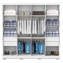 Ver imagem 3 de Guarda Roupa Casal Porto 8 Portas 4 Gavetas com Cômoda Sapateira Sevilha e Armário Multiuso Floren