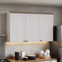 Ver imagem 1 de Armário Aéreo Cozinha 3 Portas Branco Fosco 1531 - Genialflex