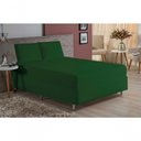Ver imagem 1 de Jogo de Cama King Nobre 3 Peças Luva de Box 55cm de Altura Malha 100% Algodão - Verde-bandeira