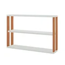 Ver imagem 2 de Nicho 3 Prateleiras Mdf Industrial 89,5cm Off White/freijó F26