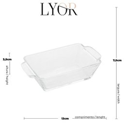 Conjunto de Mini Travessas Retangulares de Vidro 13 X 7,5 X 3,5CM 6 Peças LYOR - 4