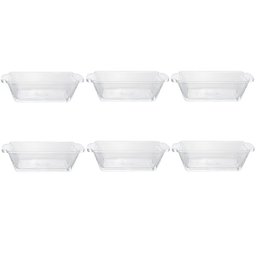 Conjunto de Mini Travessas Retangulares de Vidro 13 X 7,5 X 3,5CM 6 Peças LYOR - 1