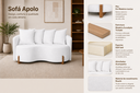 Ver imagem 2 de Sofá Apolo 160cm Boucle com Puff Luna Boucle:Boucle Branco